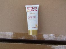 100x 30ml Parker and Drew hand and body lotion, all new and boxed.