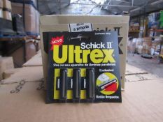 24x Packs of 3 Ultrex razor blades, all new and packaged.