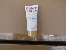 100x 30ml Parker and Drew hand and body lotion, all new and boxed.
