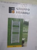 Gruppo Ferroli white Towel Radiator New and Boxed, Size 450x1410mm