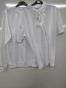 2x Items of clothing, being: - C-trutex white short sleeve polo shirt, size: XL  - AWD's White