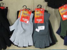 8x Pairs of Hot thermal fingerless gloves. All new in packaging.