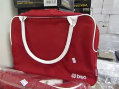 Breo white/red handbag, new and packaged.