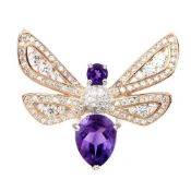 WOW! This stand out Natural Amethyst ring is in the shape of a Bee, Internally flawless Deep