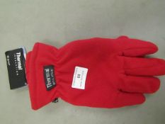 1 pair of Mens Red Fleece Gloves with Lining new & packaged