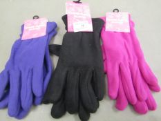 3 pairs of Ladies Fleece Gloves Gloves new & packaged