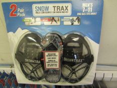 2 x packs of Snow Trax Snow Grippers 2 pairs per pack Mens size 7 - 11 new & packaged