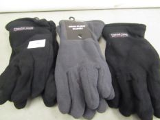 3 pairs of Mens Fleece Gloves with Lining new & packaged