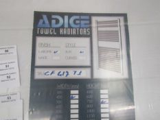 Adige chrome flat towel radiator 400x750mm, new and boxed.