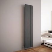 Carisa Elvino 1800 x 495mm textured Grey designer radiator, boxed and unchecked