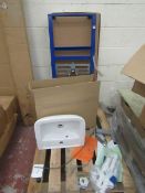 Roca Duplo Lavabo built in  basin wall frame with a Gala Smart 450mm Basin. Both new & boxed,