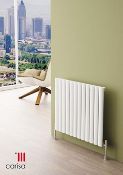 Carisa Tallis 600 x 950mm textured white designer radiator, boxed and unchecked