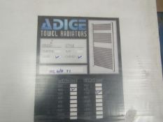 Adige Curved White towel radiator 400x750mm, new and boxed