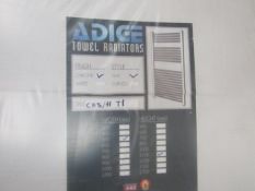 Adige Flat Chrome towel radiator, 500x1150mm, new and boxed