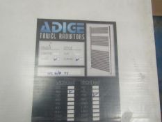 Adige Curved White towel radiator 400x750mm, new and boxed