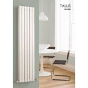 Carisa Tallis double 1800 x 470mm textured white designer radiator, boxed and unchecked