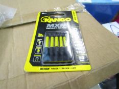 1 pack of Kango brand 50mm mixed MXM screwdriver bit with yellow band , 5pcs , new and packaged.