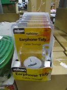 4 x boxes of earphone tidy cable storage , boxed.