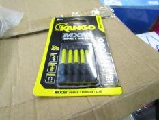 1 pack of Kango brand 50mm mixed MXM screwdriver bit with yellow band , 5pcs , new and packaged.