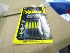 1 pack of Kango brand 50mm mixed MXM screwdriver bit with yellow band , 5pcs , new and packaged.