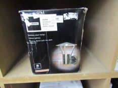 2x Homebase stainless steel wall lights, both untested and boxed.