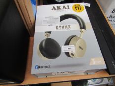Akai dynmx headphones wireless bluetooth, tested working and boxed