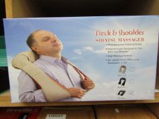 Neck and shoulder Shiatsu massager with heat, new and boxed.