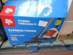 Dirt Devil bagless cylinder vacuum cleaner, tested working and boxed