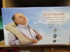 Neck and shoulder Shiatsu massager with heat, new and boxed.
