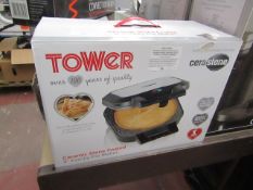 Tower ceramic stone coated 9" family pie maker, tested working and boxed