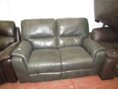 Costco Itailian Leather Grey/Black 2 seater manual reclining sofa, the recline mechanism is in