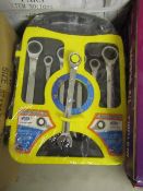 Set of 7x Oulima Tools Combination ratchet spanners, new in carry case