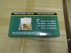 Practical Tools 11 piece Hole saw set, in carry case, new