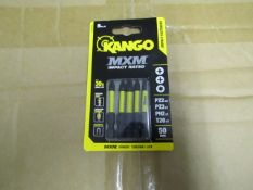Kango MXMImpact rated set of 6 screw bits, new