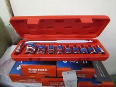 10 piece Chrome Vanadium Socket wrench set, new