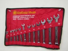 Hesheng Tools set of 12 combination spanners in carry roll, new