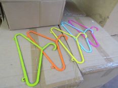 Box of 100 small multi coloured coat hangers, new