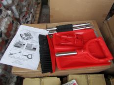 4x Shovel and brush set, all new and boxed.