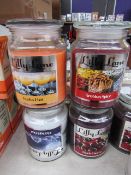 Lot of 4x various Lilly Lane scented candles being: - bucks fizz - arabian spice - midnight oud -
