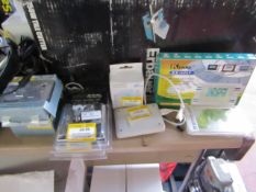 9x various electrical items including: fuse switches, satellite sockets and mores, all unchecked