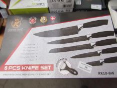 Kitchen King 6 piece knife set with peeler, new