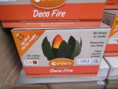 Gardeco Deco Fire decoration flame with gel burner, new and boxed.