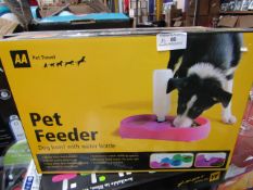 2x AA pet feeder dog bowl with water bottle , all boxed.