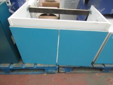 Villeroy & Boch frame to frame vanity unit, W750 x H525 x D435mm - blue. Boxed.