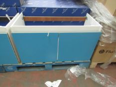 Villeroy & Boch frame to frame vanity unit, W950 x H530 x D450mm - blue. Boxed.