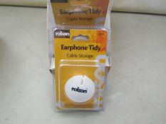 5x Boxes each containing approx 6x Rolson earphone tidy - cable storage. All new in packaging.