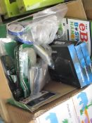 Box containing approx 12 items being blackberry playbook slip cases , packs of 12 multi purpose