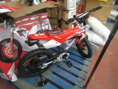 Kids Honda MotoXBike , has got pedals , 2 wheels  , frame , stableizers and handle bars , not been