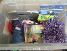 Box containing approx 17 various items being a Manchester city study stationary set , Girls party