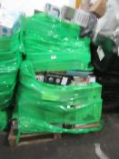 Pallet of approx 50 raw boxed electrical and non electrical customer returns unchecked by us